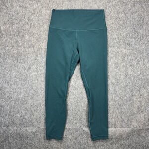 Lululemon Leggings Women's 8 Athleisure Gym Train Align HR 25 Green Blue LW5CT3S